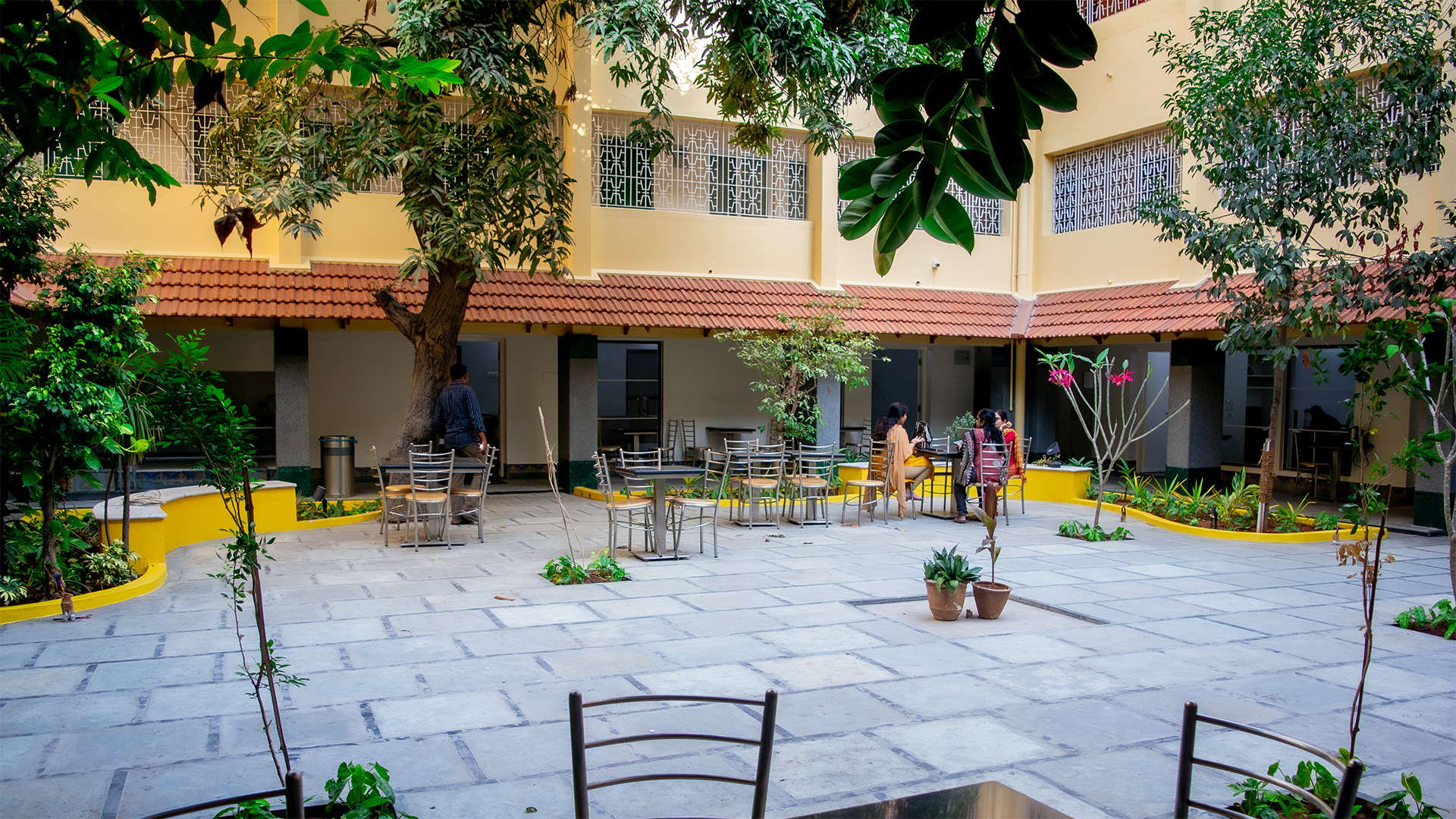The Courtyard at Rani Meyyammai Hostel campus
