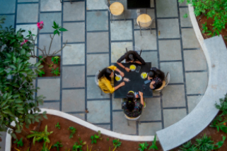 Courtyard Cafe facility at Rani Meyyammai Hostel